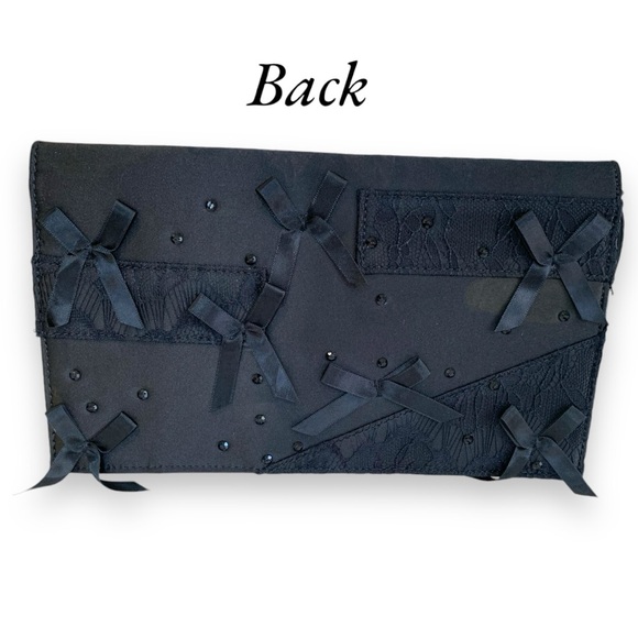 PRABAL GURUNG BLACK NYLON SHOULDER BAG BOWS NIEMAN MARCUS - Picture 3 of 6